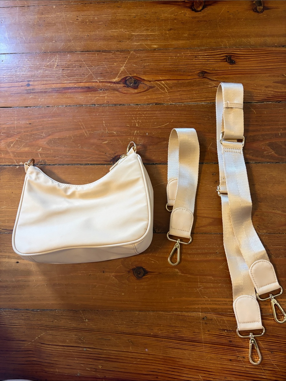 Stoney Clover Cream Shoulder Bag with 2 Wide Straps (1 short and 1 long) - Picture 4 of 5